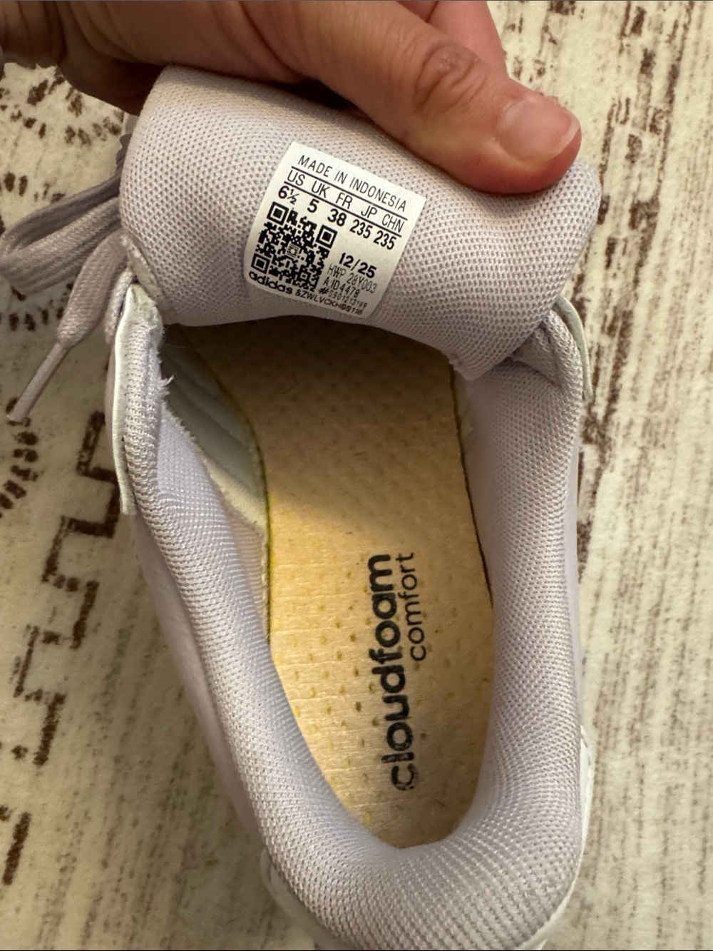 adidas Lavender Low-Top Sneakers with White Stripes - Picture 6 of 10